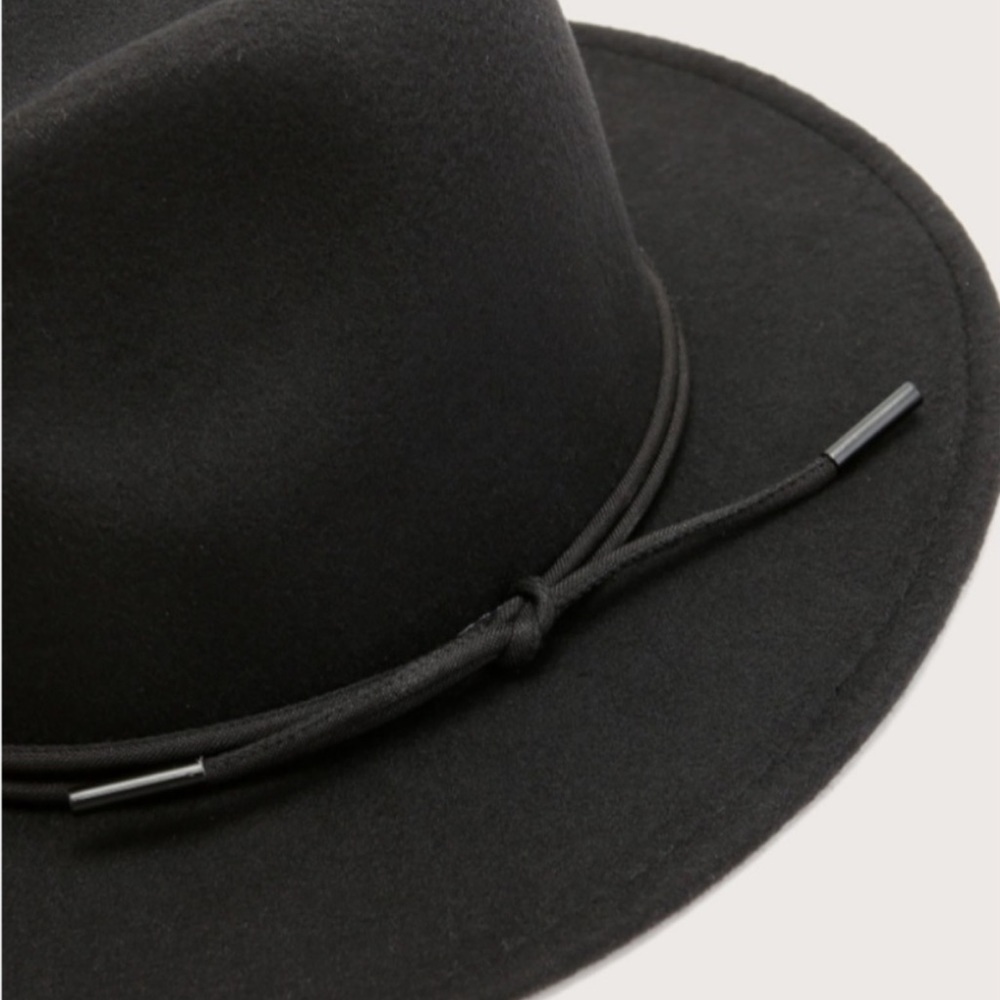 1 LEFT Felt Trilby Hat BLACK Fedora Wide Brim Hat - Picture 5 of 7